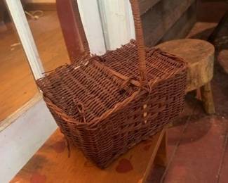 Wicker Picnic Basket with Handle