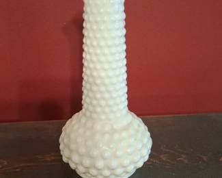 E.O. Brody Co. Hobnail Milk Glass Bud Vase