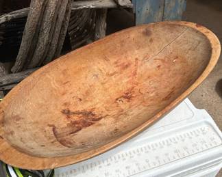 Large Wooden Dough Bowl third image