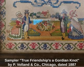 Sampler True Friendships a Gordian Knot by P. Volland  Co., Chicago, dated third image