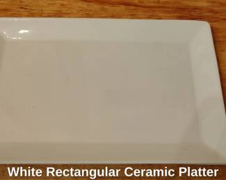 White Rectangular Ceramic Platter