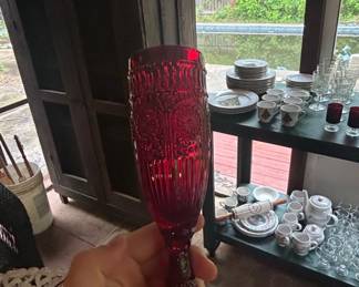 The Pioneer Woman Adeline Red Champagne Flute Set third image
