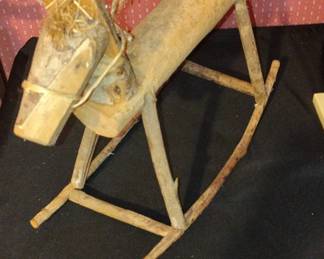 Primitive Folk Art Twig Rocking Horse Toy