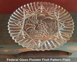 Federal Glass Pioneer Fruit Pattern Plate