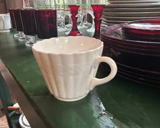 White Fluted Coffee Cup