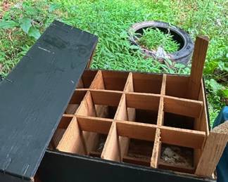 Vintage Wooden Soda Crate with Dividers