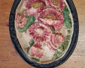 Vintage Floral Relief Plaque