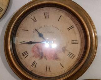 Edinburgh Clock Works Co. Wall Clock with Floral Motif