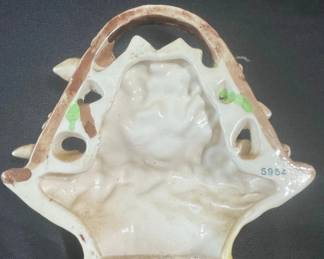Ceramic Flower Basket Wall Pocket second image