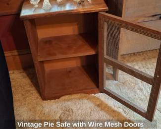 Vintage Pie Safe with Wire Mesh Doors second image