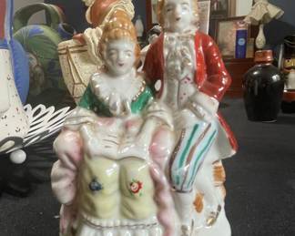 Pair of Made in Occupied Japan Porcelain Figurines  Colonial Couple third image