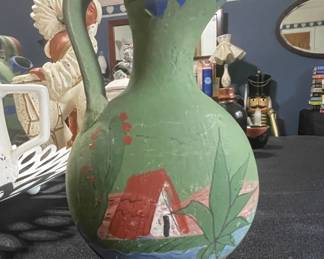 Mexican Folk Art Painted Pitcher second image