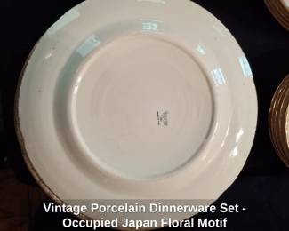 Vintage Porcelain Dinnerware Set  Occupied Japan Floral Motif second image