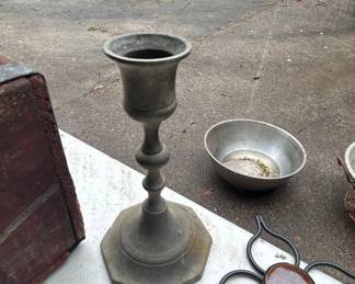 Vintage Pewter Candlestick Holder, Colonial Williamsburg
