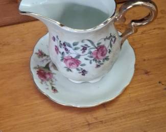 Princess House Windsor Rose Creamer and Saucer Set