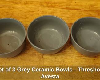 Set of Grey Ceramic Bowls  Threshold Avesta