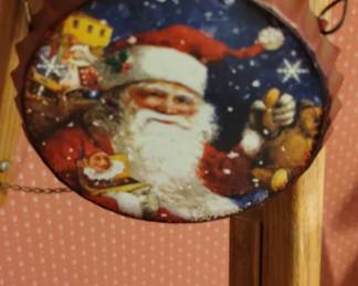 Vintage Santa Claus Bottle Cap Christmas Ornament