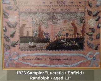 Sampler Lucretia Enfield Randolph aged third image