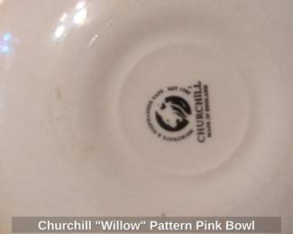 Churchill Willow Pattern Pink Bowl second image
