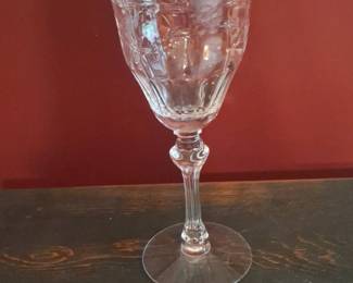Fostoria Chintz Etched Crystal Wine Glass