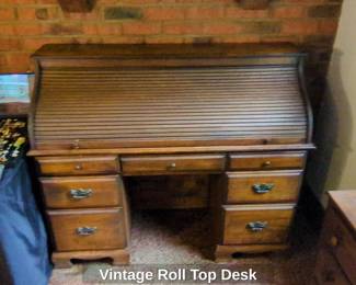 Vintage Roll Top Desk second image