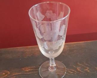 Vintage Etched Floral Crystal Glassware Set  Princess House Heritage Pattern fourth image
