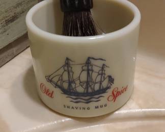 Old Spice Shaving Mug with Brush