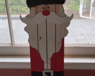 Wooden Santa Claus Sled Christmas Decoration