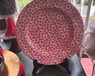 Mainstays Home Red Floral Dinner Plate