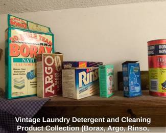 Vintage Laundry Detergent and Cleaning Product Collection Borax, Argo, Rinso, Old Dutch, Dreft