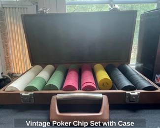 Vintage Poker Chip Set with Case