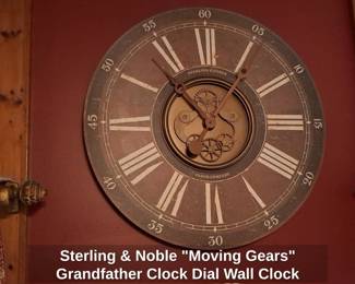 Sterling  Noble Moving Gears Grandfather Clock Dial Wall Clock