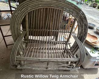 Rustic Willow Twig Armchair second image