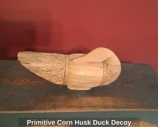 Primitive Corn Husk Duck Decoy
