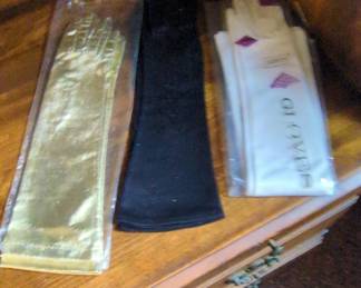Vintage Opera Gloves and Black Stockings Set