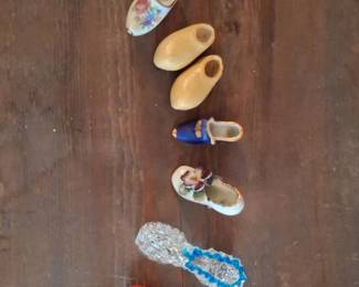 Assorted Miniature Decorative Shoes and Bird Figurine