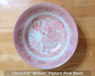Churchill Willow Pattern Pink Bowl