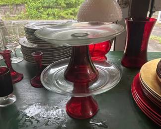 Anchor Hocking Presence Clear Tiered Platter Set second image