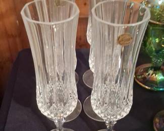 Cristal DArques Longchamp Champagne Flutes