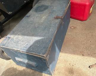 Vintage Military Footlocker with Wheels second image