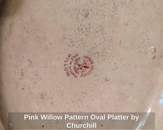 Pink Willow Pattern Oval Platter by Churchill second image