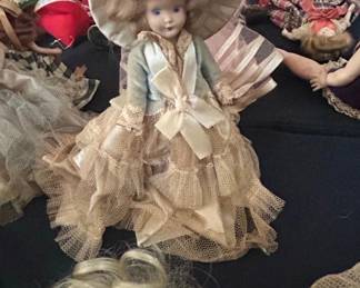 Vintage Composition Doll with Elaborate Gown