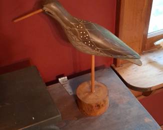 Carved Wooden Shorebird Decoy