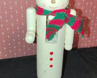 Wooden Snowman Nutcracker
