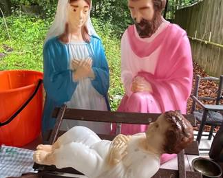 Vintage Empire Blow Mold Nativity Scene Set