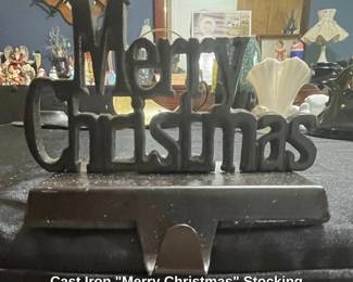 Cast Iron Merry Christmas Stocking Holder