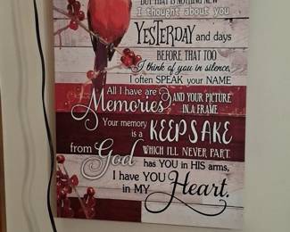 Cardinal Memorial Poem I Thought of You Today Canvas
