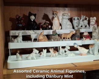 Assorted Ceramic Animal Figurines, including Danbury Mint