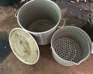 Aluminum Stock Pot with Steamer Basket and Lid