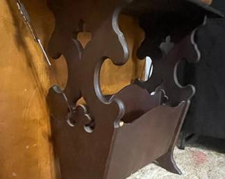 Antique Edwardian Mahogany Side Table Magazine Rack second image